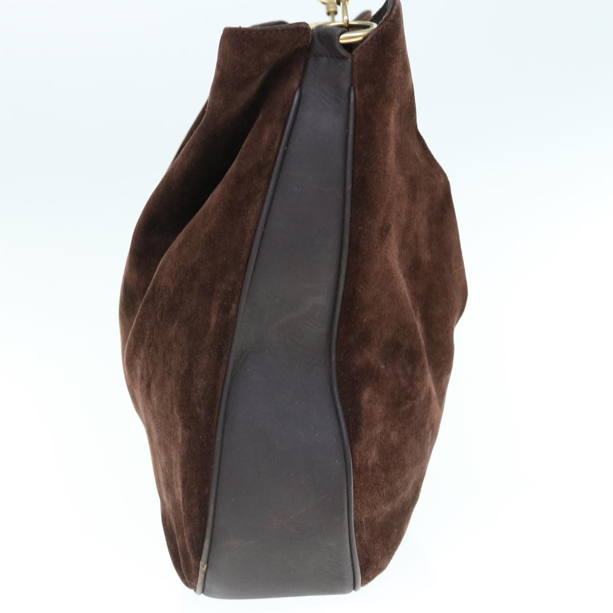 GUCCI Bamboo Shoulder Bag Suede 2way Brown bs10661