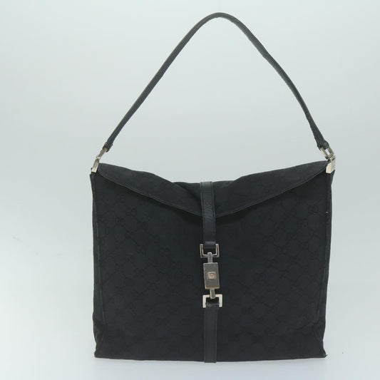 GUCCI GG Canvas Jackie Shoulder Bag Leather 3Set Beige Black Silver bs11515