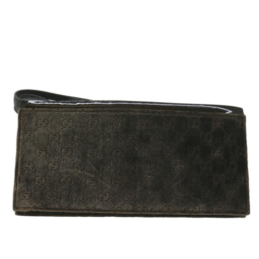 GUCCI Clutch Bag Velor Brown bs11668