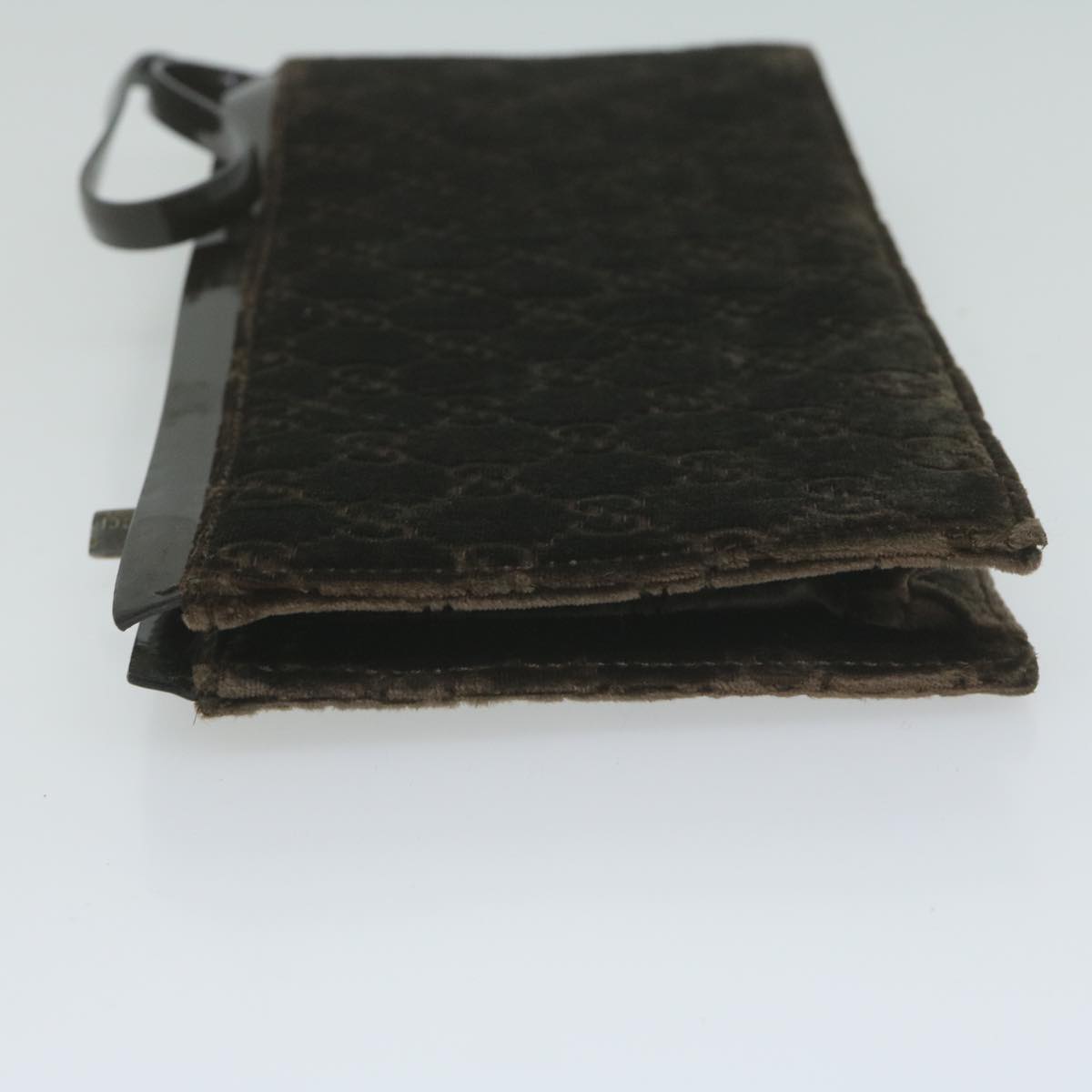 GUCCI Clutch Bag Velor Brown bs11668