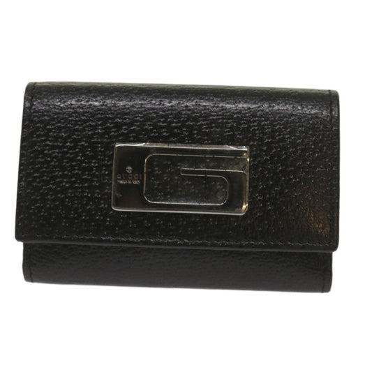 GUCCI Key Case Leather Black bs11936