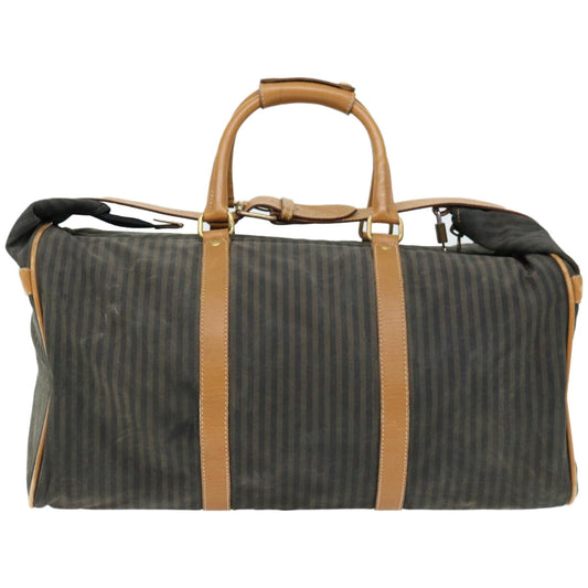 Luxury FendiPecan Canvas Boston Bag Coated Canvas 2way Brown Khakibs12003