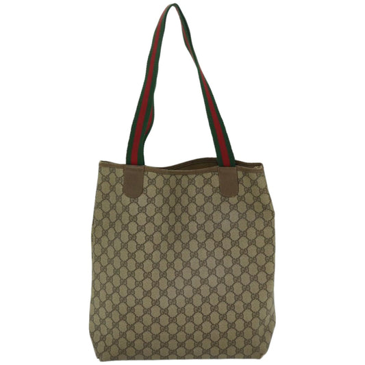 GUCCI GG Supreme Web Sherry Line Tote Bag Beige Red Green 39 02 003 bs12258