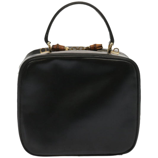 GUCCI Bamboo Hand Bag Leather Black 000 270 0323 bs12393