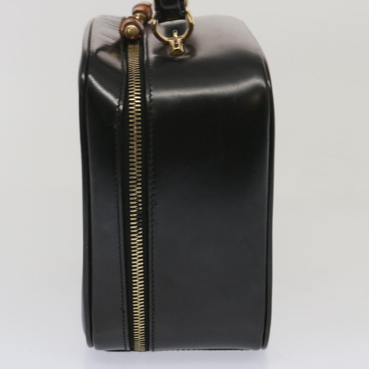GUCCI Bamboo Hand Bag Leather Black 000 270 0323 bs12393