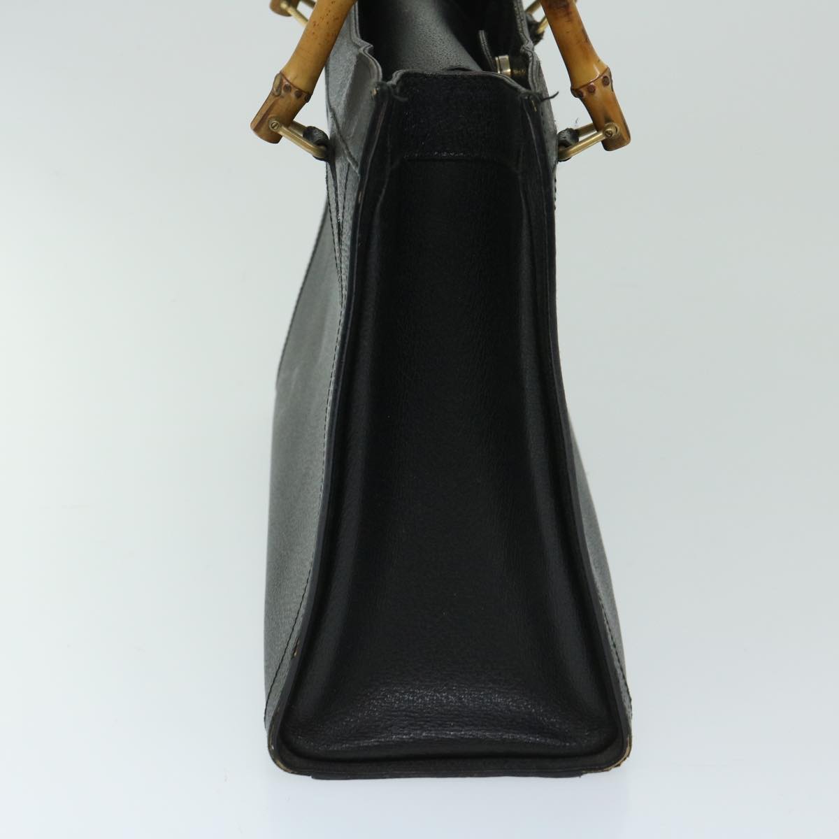 GUCCI Bamboo Hand Bag Leather Black 002 123 0260 bs12400