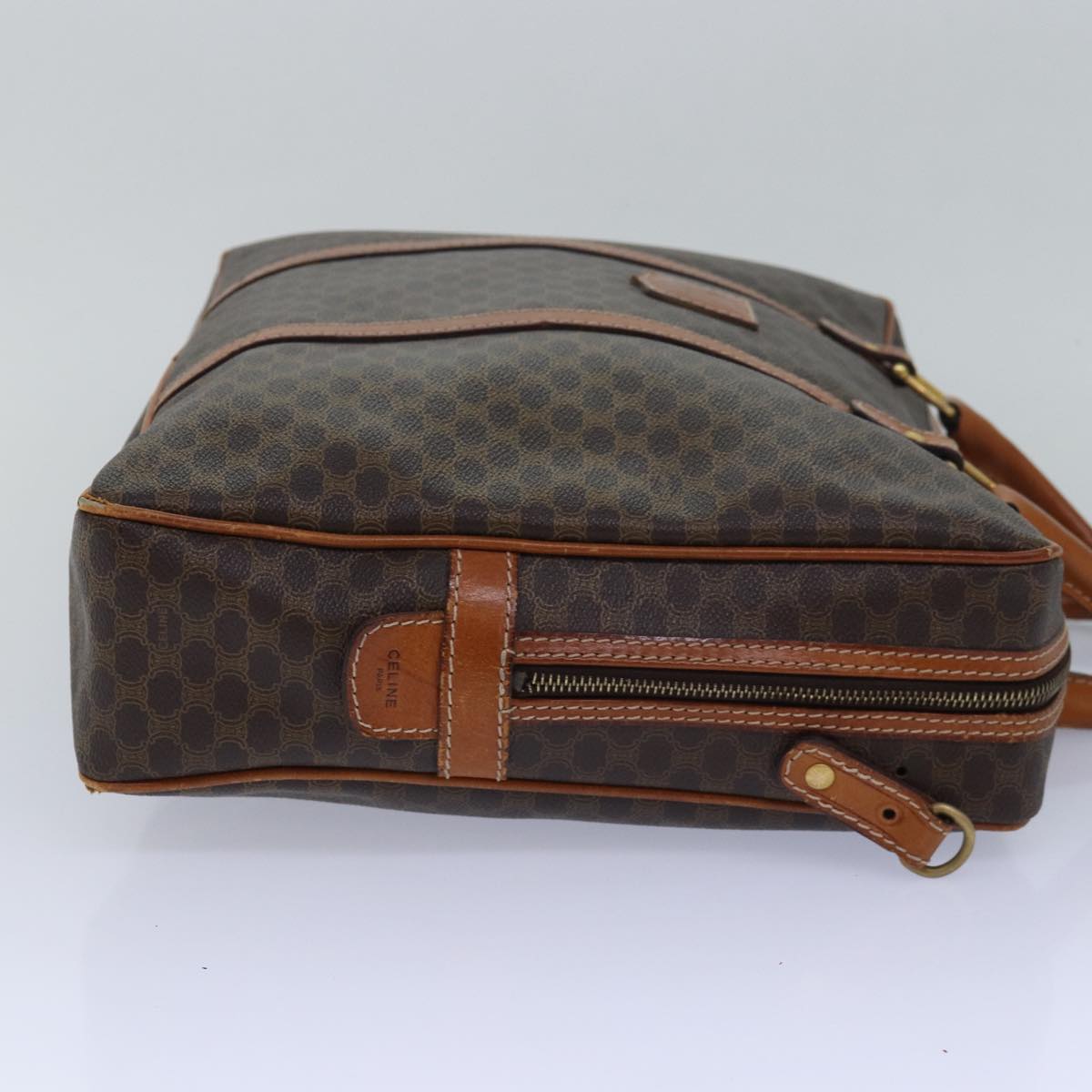 Luxury CELINE Macadam Canvas Business Bag PVC Leather Brown 15632