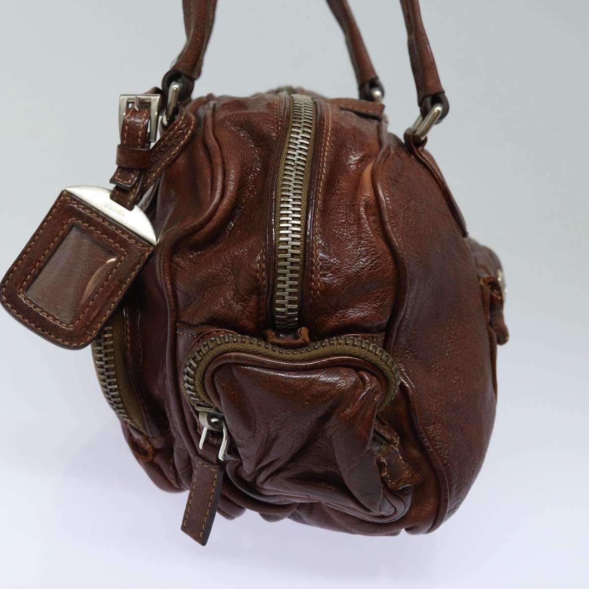 Luxury Prada Shoulder Bag Leather Brown bs16389