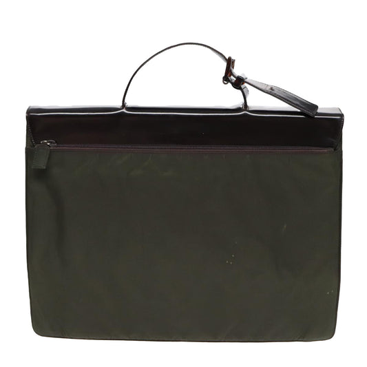Luxury Prada Business Bag Nylon Khaki Silver bs16524
