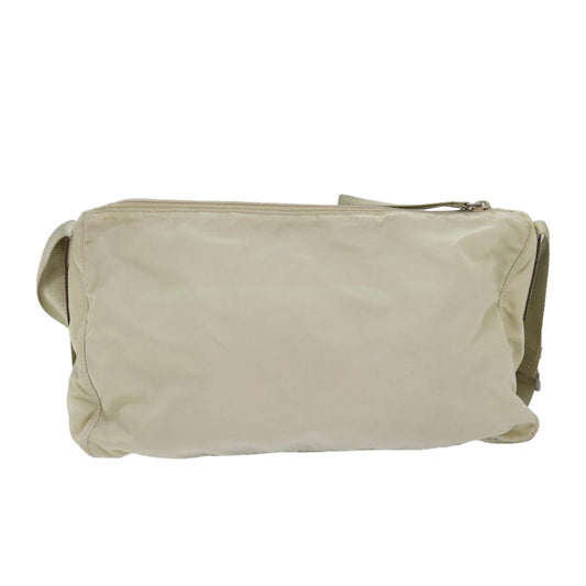 Luxury Prada Shoulder Bag Nylon Beige Silver bs16609
