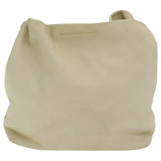 Luxury Prada Shoulder Bag Leather Beige Silver bs16634