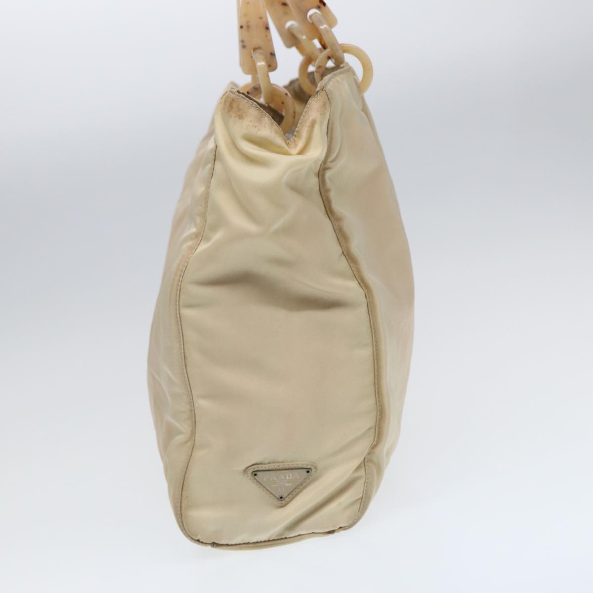 Luxury Prada Hand Bag Nylon Beige Silver bs16635