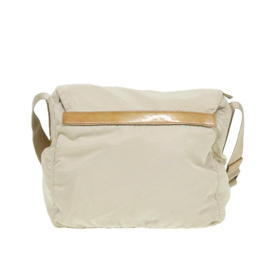 Luxury Prada Shoulder Bag Nylon Beige Silver bs16711