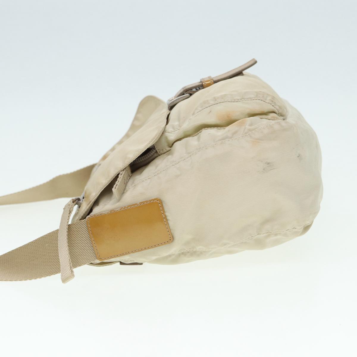 Luxury Prada Shoulder Bag Nylon Beige Silver bs16711