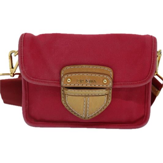 Luxury Prada Shoulder Bag Canvas Red bs16823