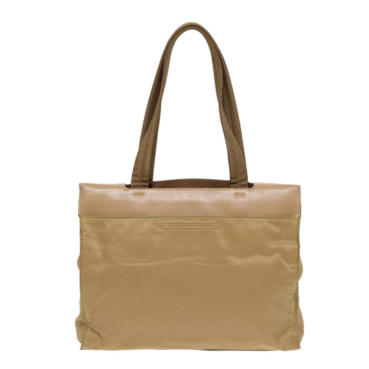 Luxury Prada Tote Bag Nylon Leather Beige Silver bs16960