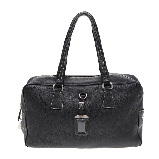 Luxury Prada Tote Bag Leather Black Silver bs16964