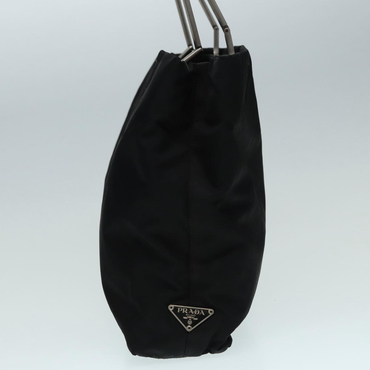 Luxury Prada Hand Bag Nylon Black Silver bs17017