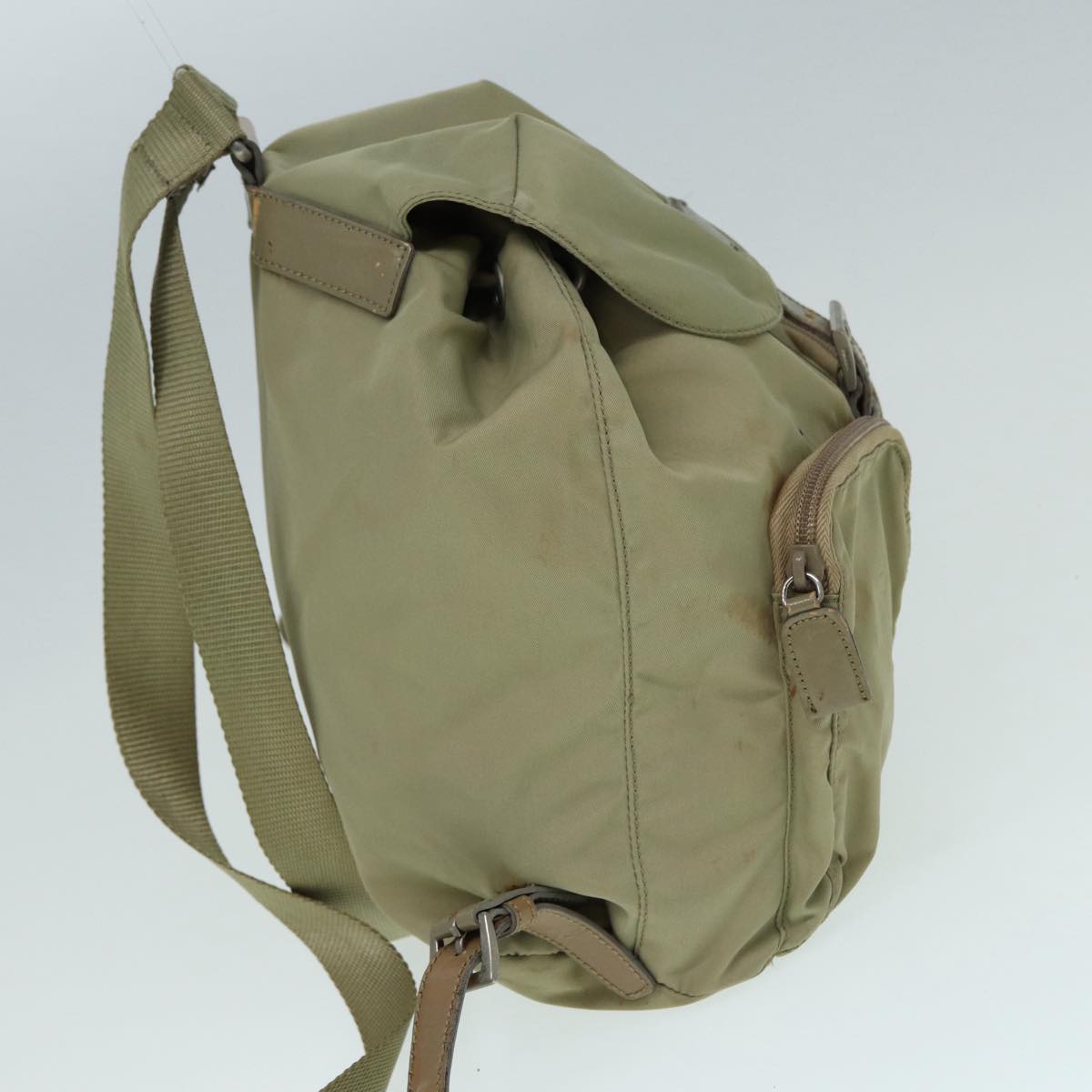 Luxury Prada Backpack Nylon Beige Silver bs17052