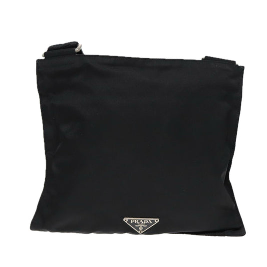 Luxury Prada Shoulder Bag Nylon Black Silver bs17219