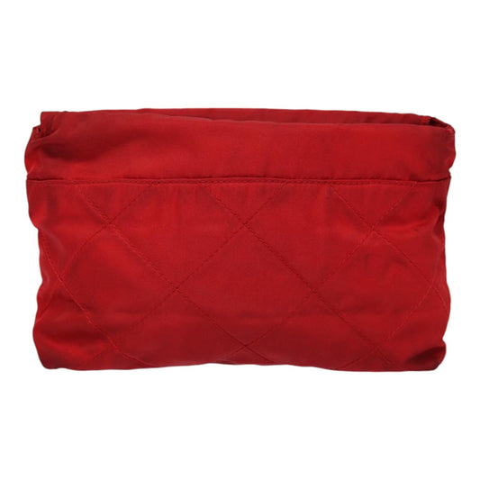 Luxury Prada Pouch Nylon Red Silver bs17235
