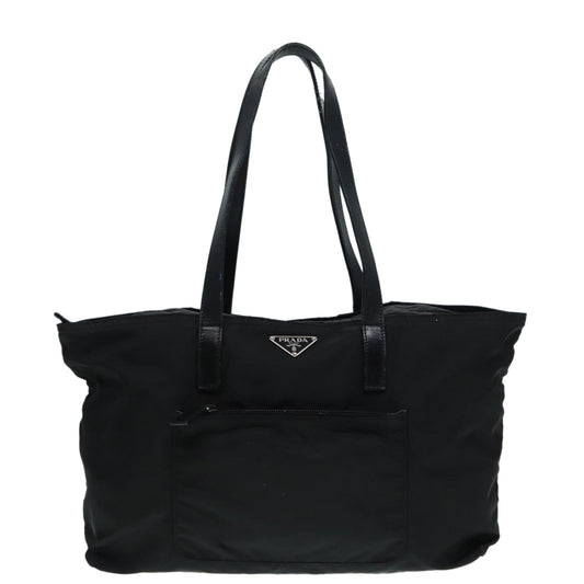 Luxury Prada Tote Bag Nylon Black Silver bs17347
