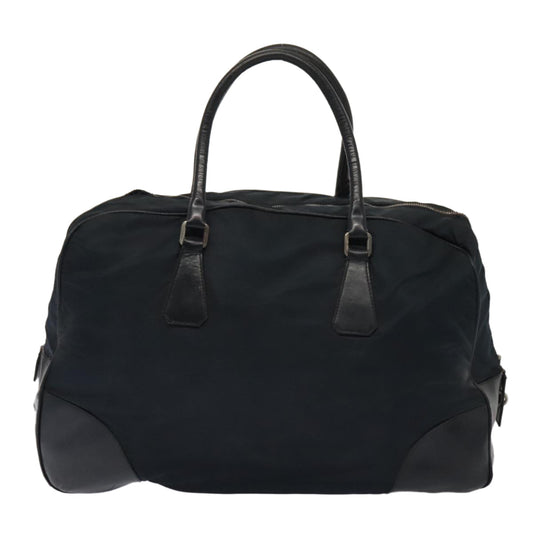 Luxury Prada Boston Bag Nylon Leather Navy Silver bs17423