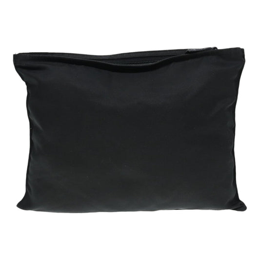 Luxury Prada Pouch Nylon Black Silver bs17444