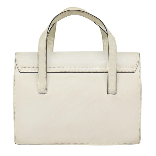 Luxury Prada Hand Bag Leather White Gold bs17520