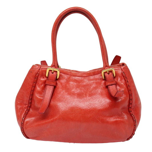 Luxury Prada Hand Bag Leather Red Gold bs17684