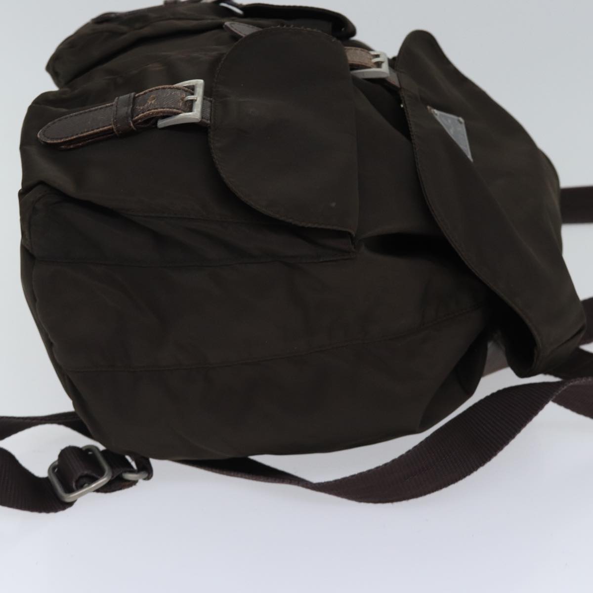 Luxury Prada Backpack Nylon Silver Brown bs17718