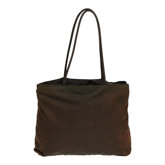 Luxury Prada Shoulder Bag Nylon Brown Silver bs17755
