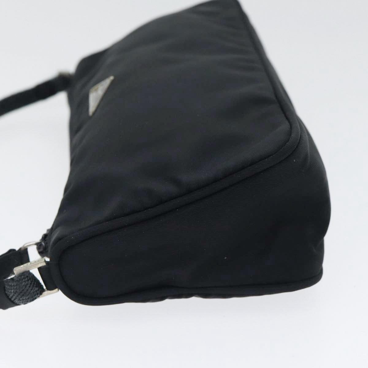 Luxury Prada Accessory Pouch Nylon Black Silver bs17843