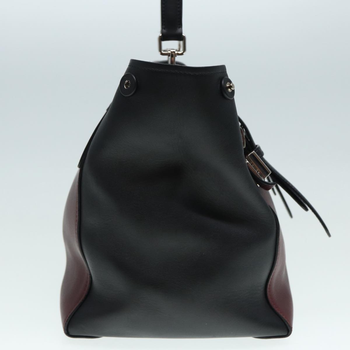 Luxury Prada Hand Bag Leather Wine Red Silver bs17882