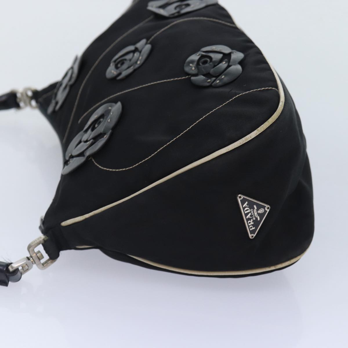 Luxury Prada Shoulder Bag Nylon Black Silver bs17913