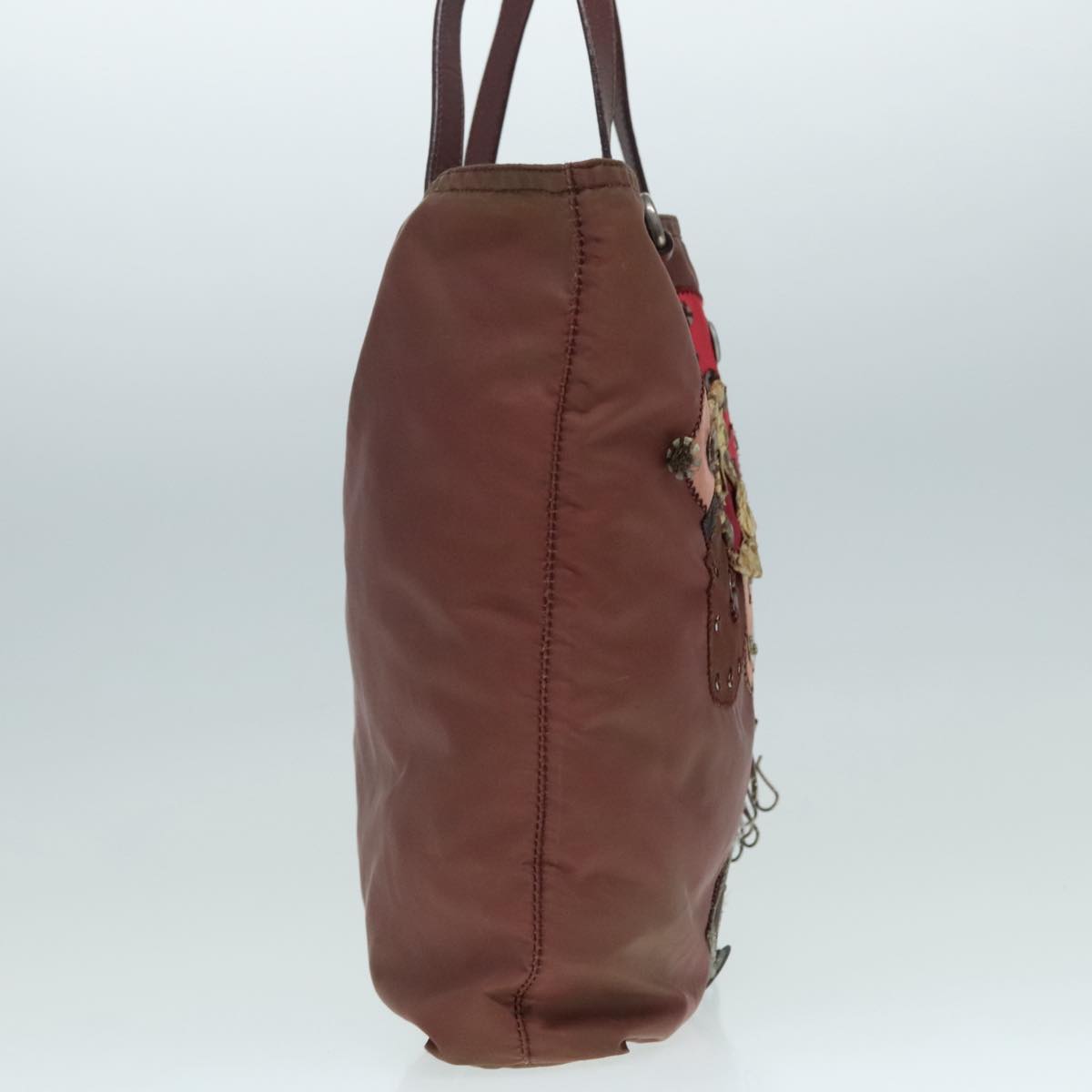 Luxury Prada Tote Bag Nylon Red Silver bs18010