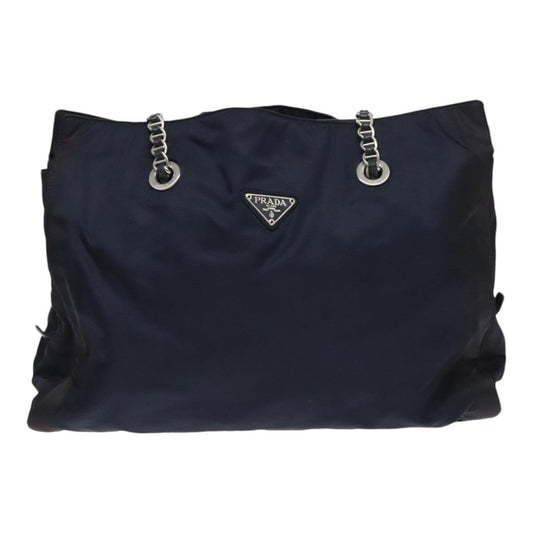 Luxury Prada Chain Shoulder Bag Nylon Navy bs18202