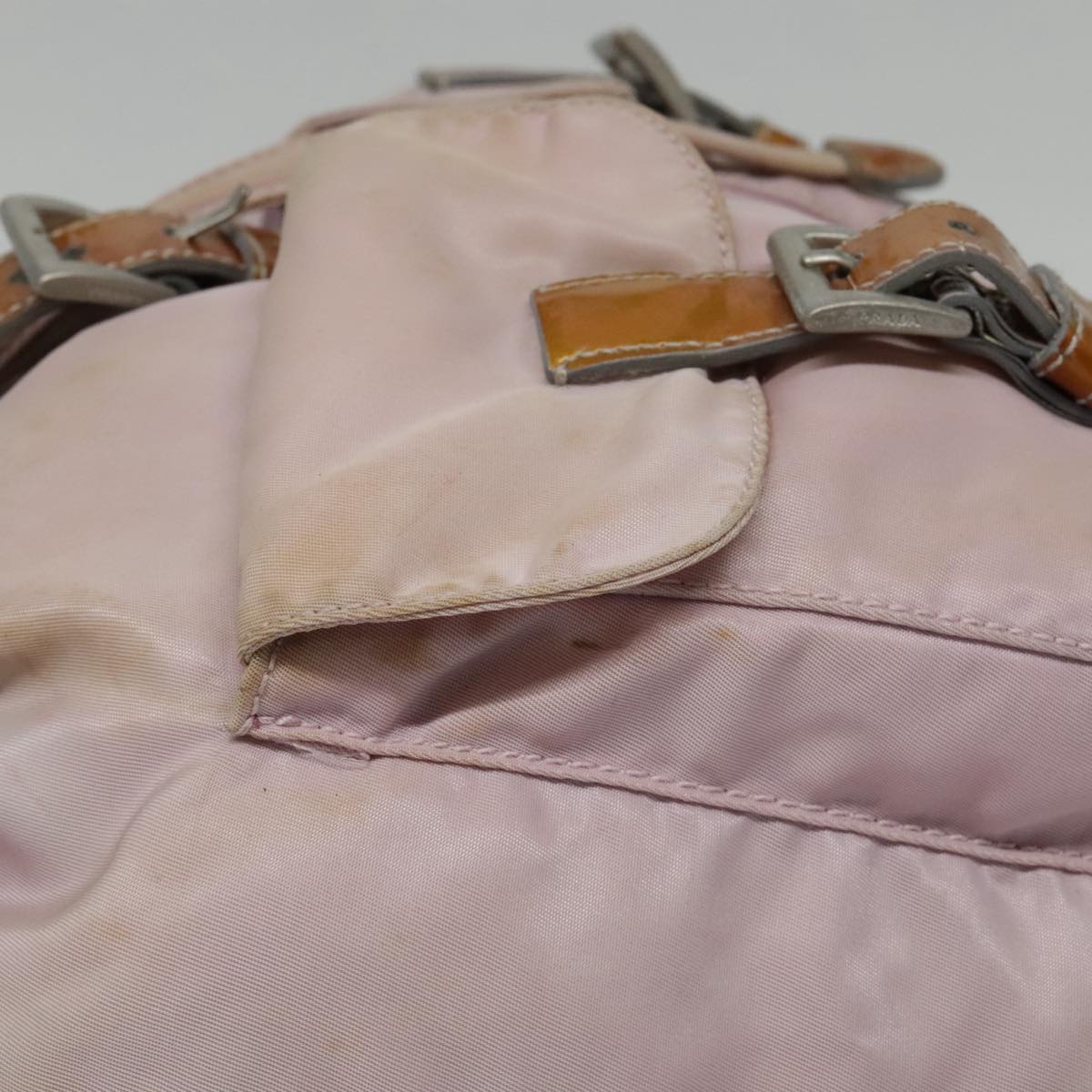 Luxury Prada Backpack Nylon Pink Silver bs18571