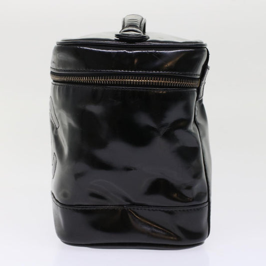 Luxury Chanel Vanity Cosmetic Pouch Patent leather Black CC bs6857