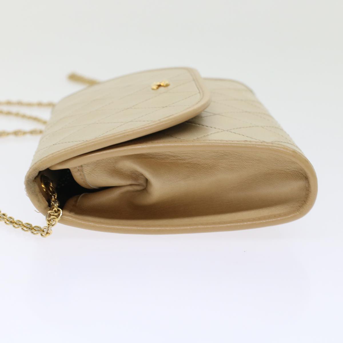 Luxury Chanel Chain Shoulder Bag Lamb Skin Beige CC bs7081
