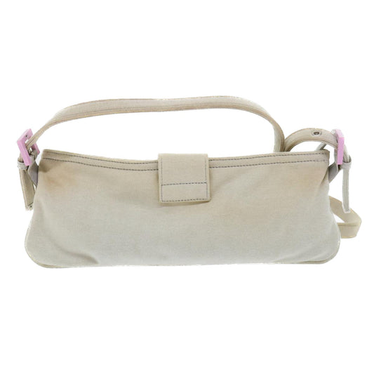 Luxury FendiMamma Baguette Shoulder Bag cotton Beige Pinkbs7965
