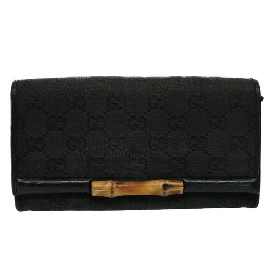 Luxury Gucci GG Canvas Web Sherry Line Wallet Leather Canvas 6Set Black bs8523