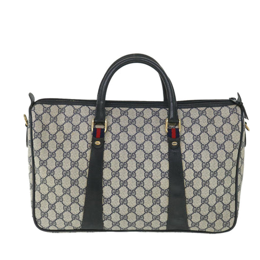 Luxury Gucci GG Canvas Sherry Line Boston Bag PVC Leather Gray Red Navy bs8628