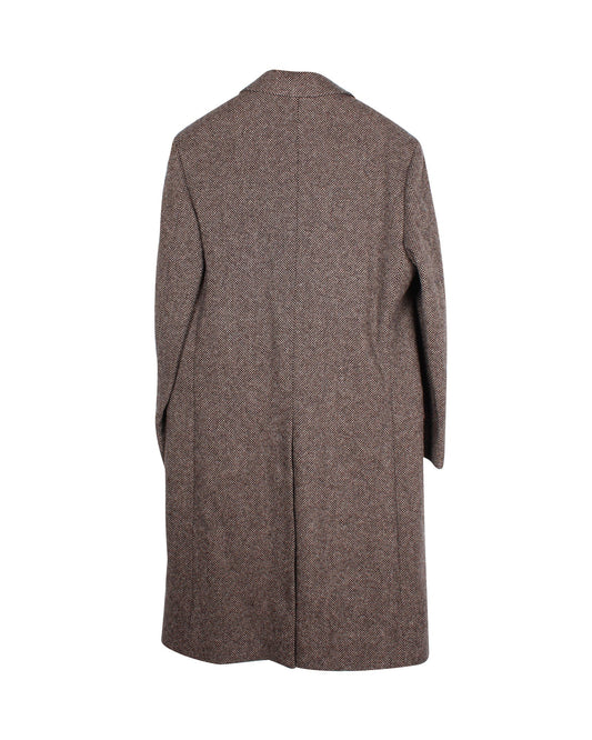 Luxury Gucci Trending 2025 Floral Embroidered Checked Coat in Brown Wool