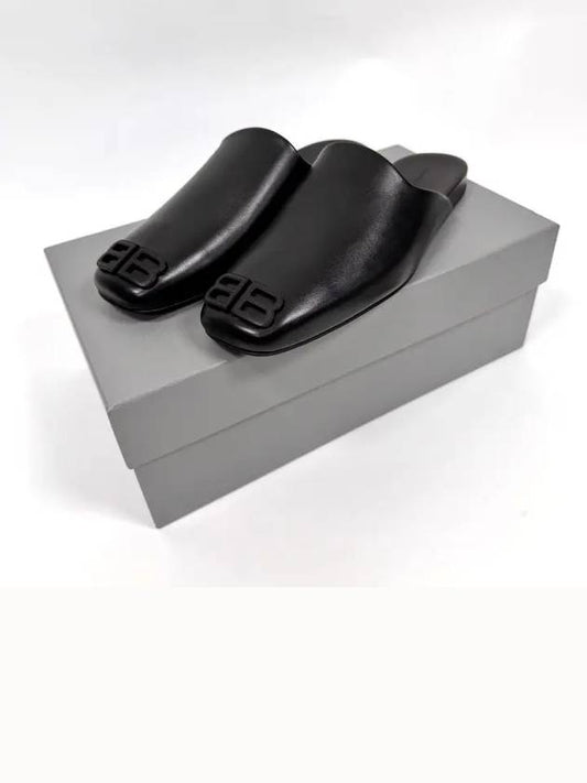 Luxury Balenciaga BB Logo Cozy Leather Bloafers