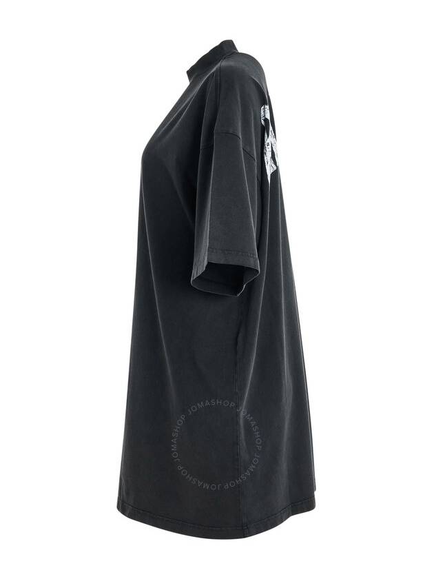 Luxury Balenciaga Women's BLACK logo print t-shirt 739037 TPVU4 1569