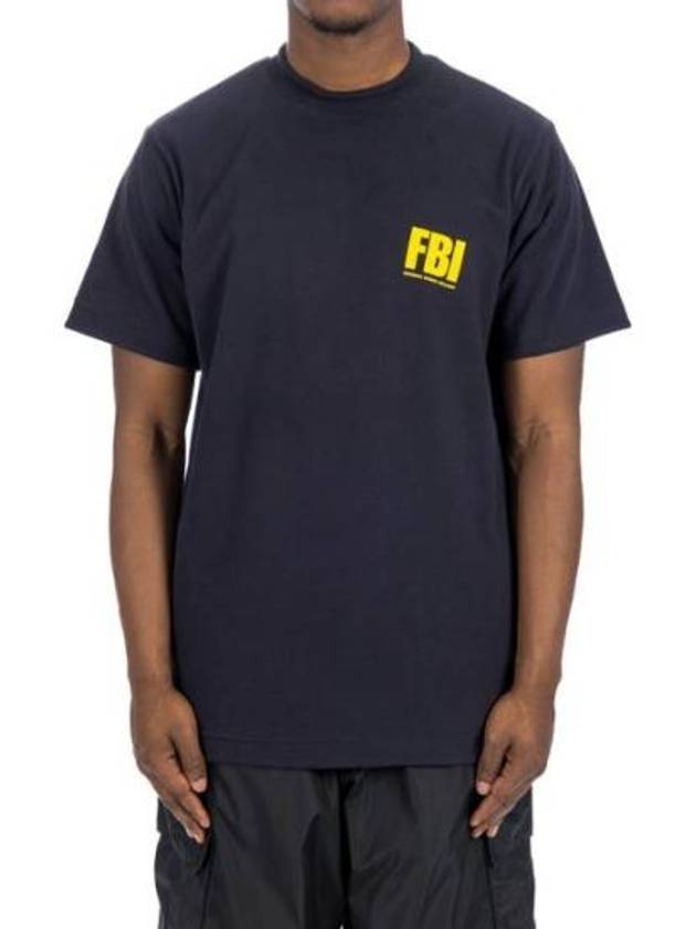 Luxury Balenciaga FBI Print Reversible Short Sleeve T-Shirt Navy