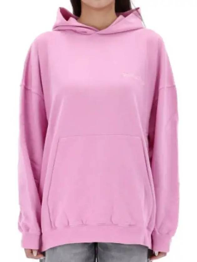 Luxury Balenciaga Logo Print Hoodie Pink