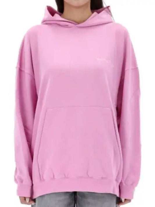 Luxury Balenciaga Logo Print Hoodie Pink
