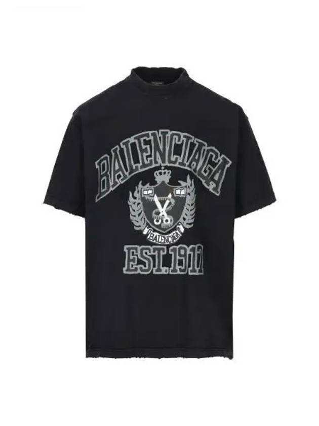 Luxury Balenciaga DIY College Medium Fit Short Sleeve T-Shirt Black
